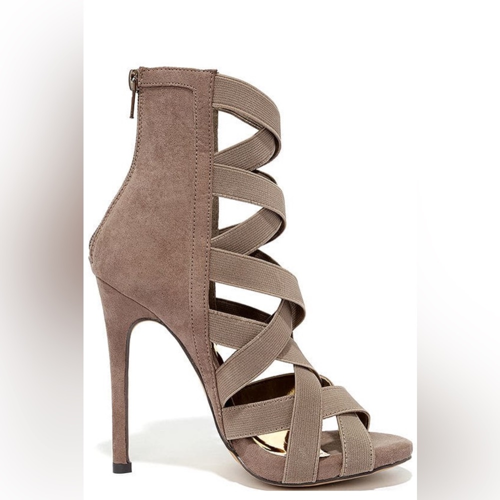 CAPE ROBBIN Tan Caged Stiletto Heels, Women’s size 6